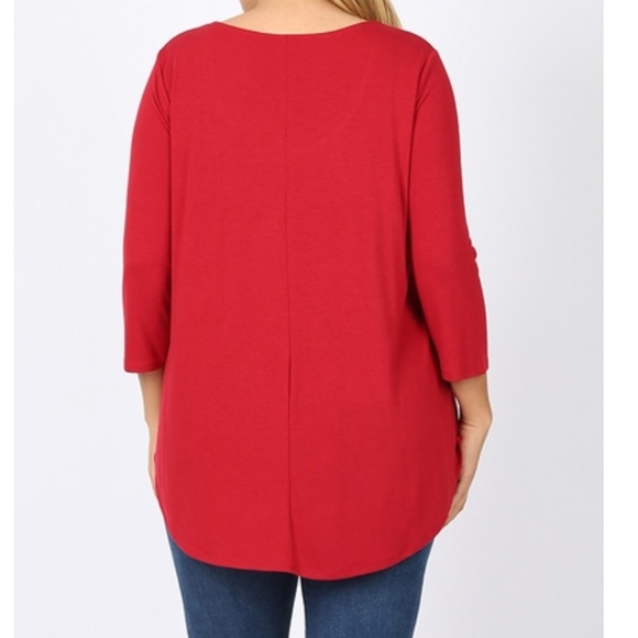 🆕 Zenana Plus Size Tunic Top Black Tee Web 1X 2X - Picture 2 of 8